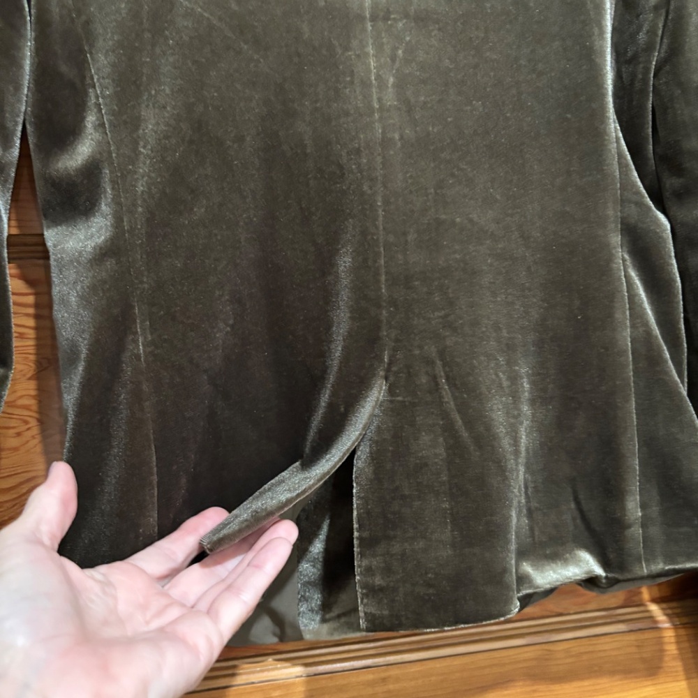 WOMENS MOLLY BRACKEN OLIVE VELVET BLAZER - Picture 6 of 6